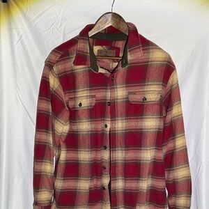 Orvis Red and Cream Plaid Shirt